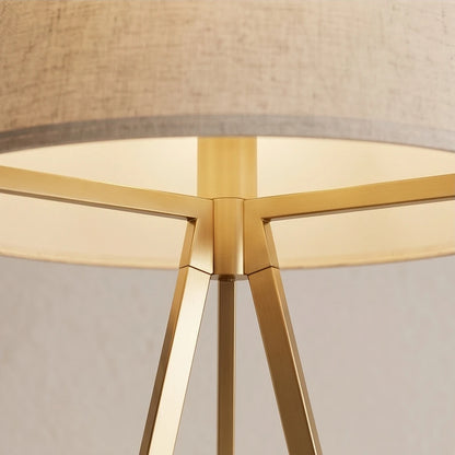 Mid-Century Tripod Floor Lamp with Linen Shade