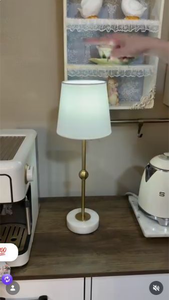 Cordless marble table lamp styled by @anay_home