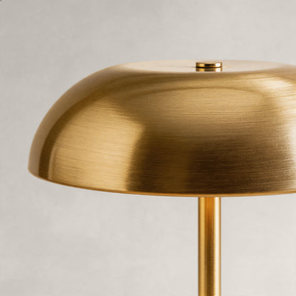 Brushed brass mushroom lamp dome shade with top touch control